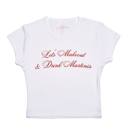 Let's Makeout Baby Tee (Red)